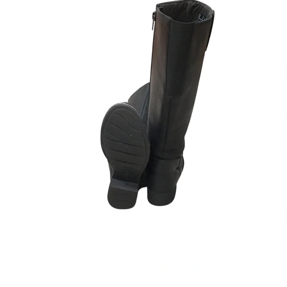 Clarks Black Leather Knee-High Boots 6.5
